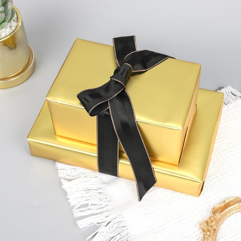 NESCCI Matte Metal Gold Wrapping Paper, Solid Color Paper,Gift Wrapping Paper,Perfect for Wedding,Valentine's Day,Birthday, Christmas,Baby Shower,DIY Bouquet (17 Inches X 32.8 Feet) - Image 5